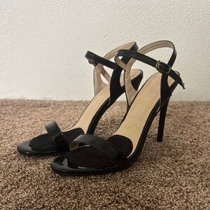 Amazon Essentials Black Stiletto Heels with Ankle Straps